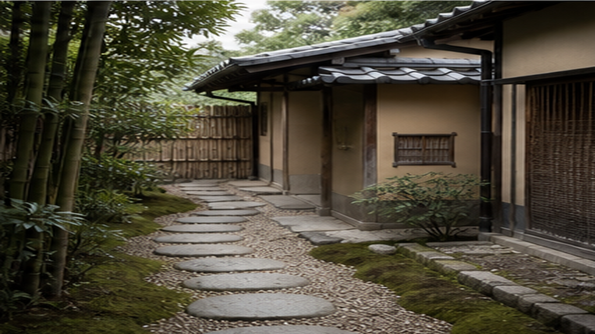 千利休ゆかりの茶室の路地のイメージ画像
