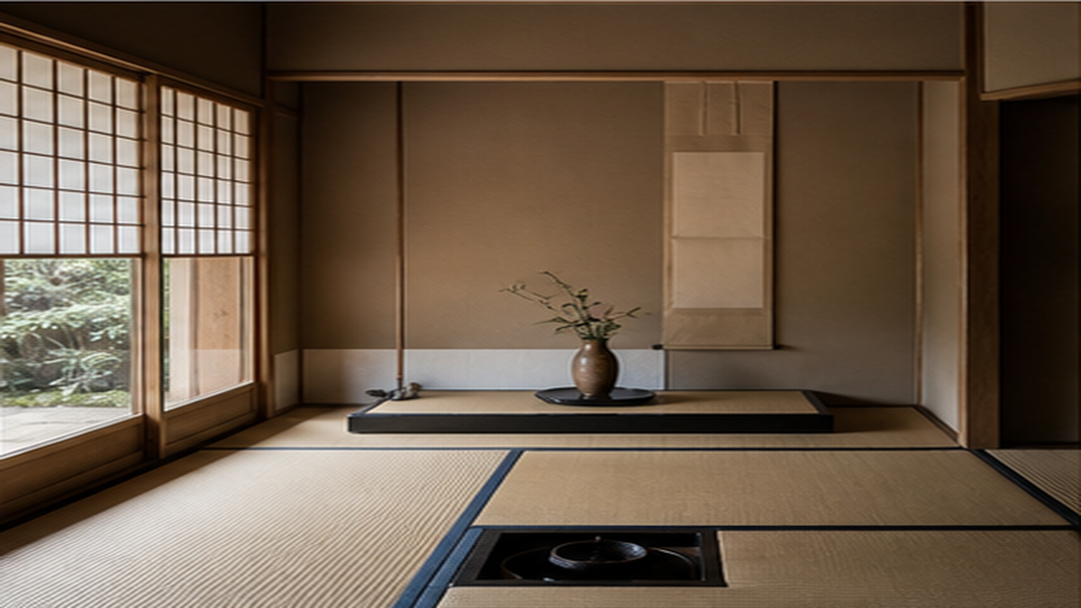 一期一会をイメージした静かな茶室のイメージ画像