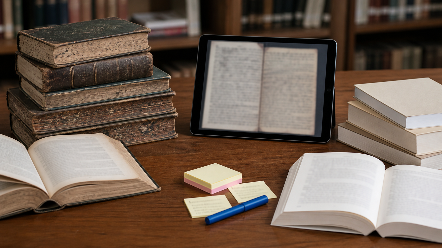 幸福論の原典と翻訳を確認する図書館のイメージ
