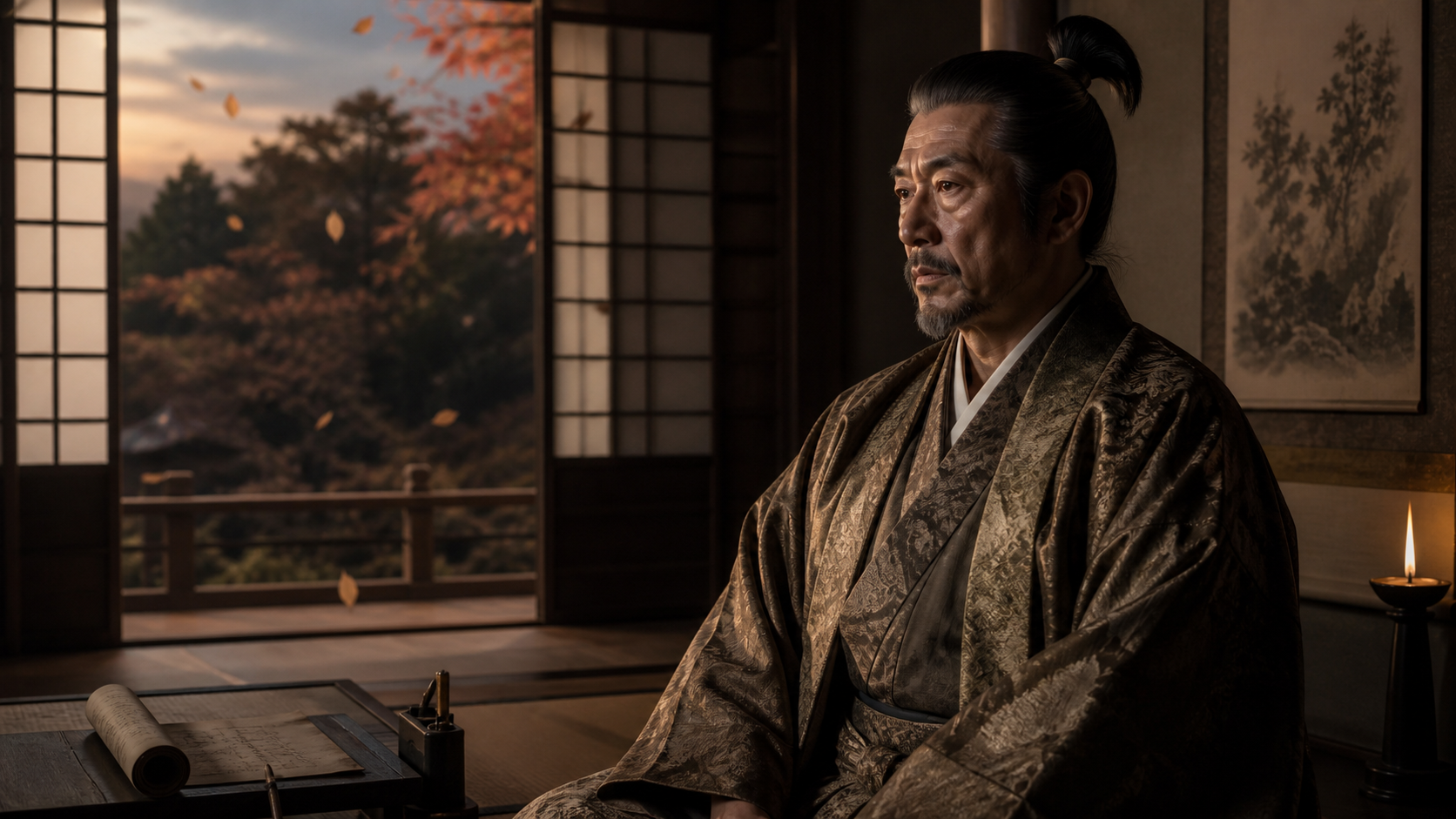 北条氏政の辞世を思わせる秋夕のイメージ画像
