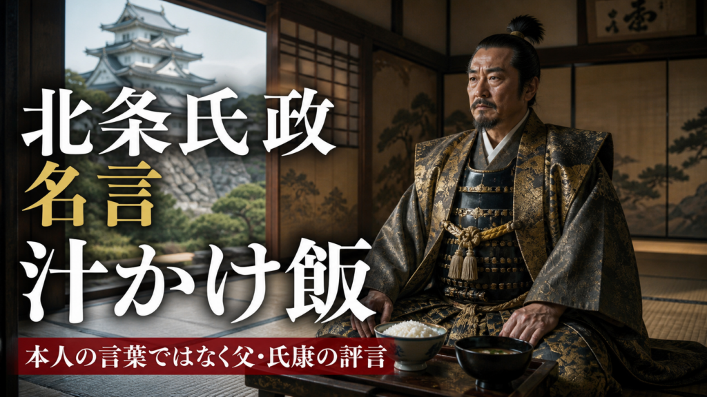 北条氏政と汁かけ飯の要点を示すイメージ画像