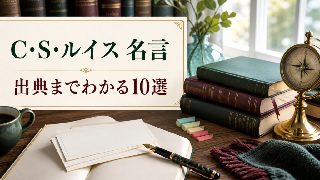 C・S・ルイス 名言の出典確認を表す本とノートのイメージ画像