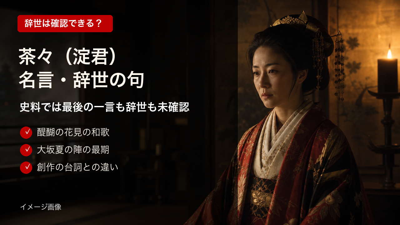 茶々（淀君）の名言と辞世の句を史料から確認するイメージ画像