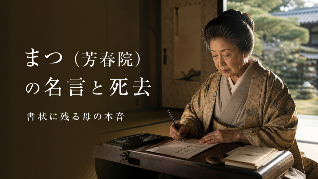 まつ（芳春院）が書状を書くイメージ画像