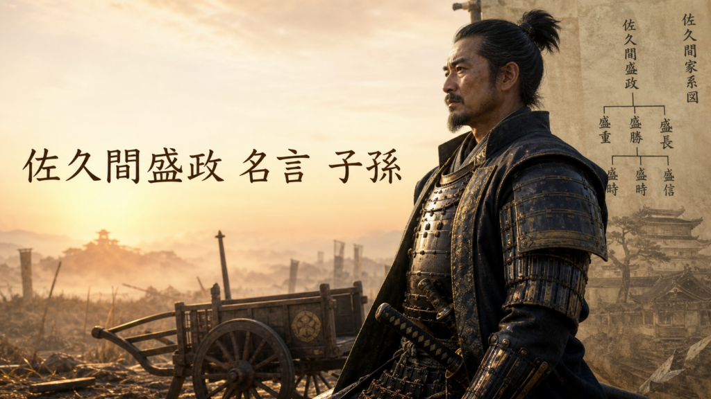 佐久間盛政の名言と子孫を示す戦国武将と系図のイメージ画像