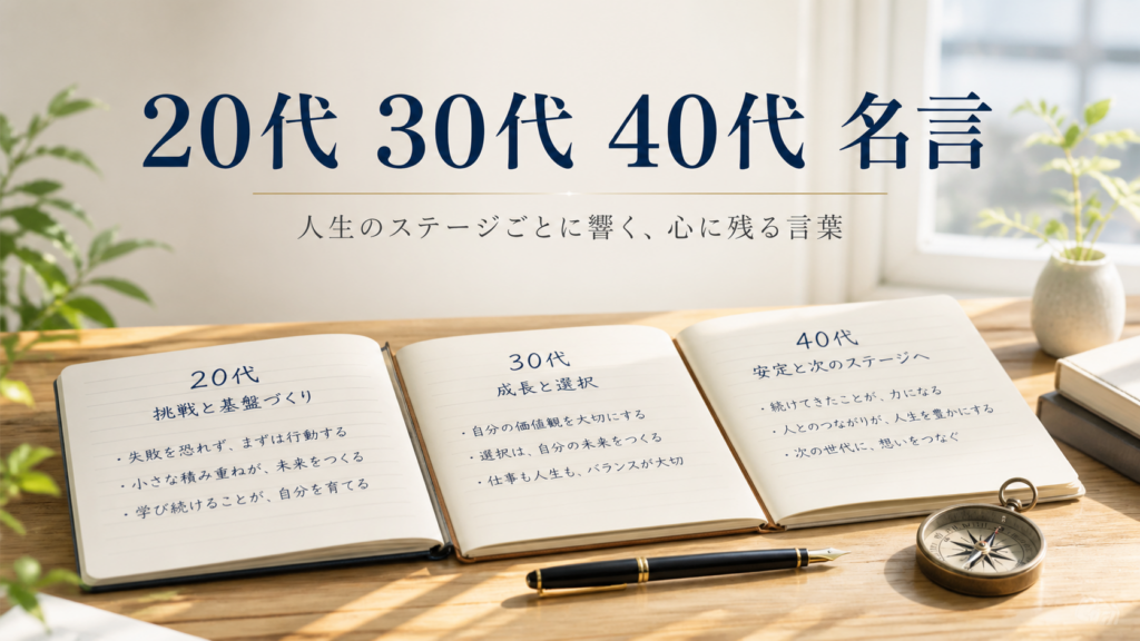 20代 30代 40代 名言を年代別に整理するアイキャッチ画像