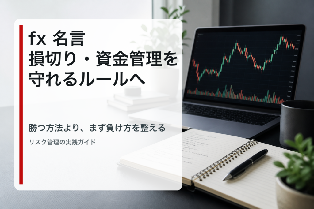 FX名言を損切りと資金管理のルールに変えるイメージ画像