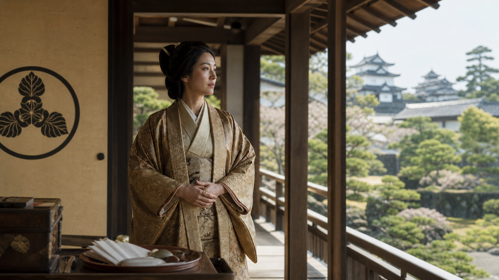 城下の屋敷に立つまつ（芳春院）のイメージ画像
