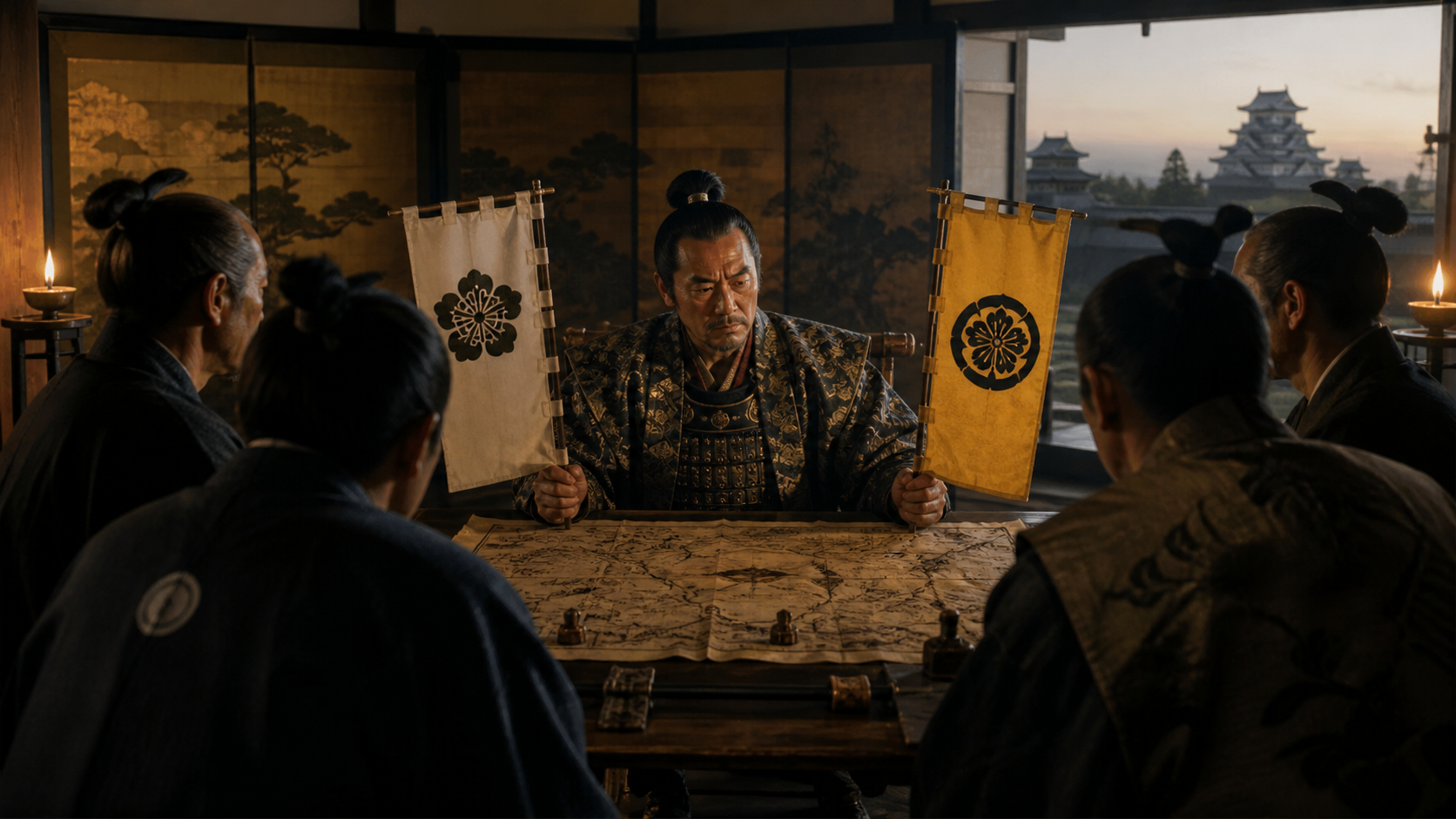 池田恒興が秀吉方で戦う政治判断をする場面のイメージ画像
