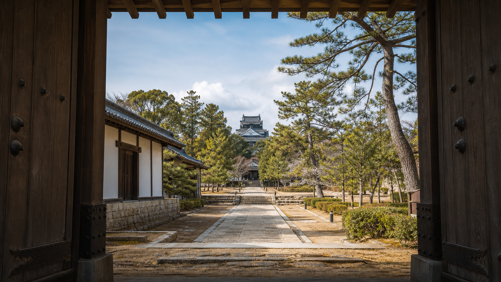 大樹寺から岡崎城を望むビスタラインを表すイメージ画像