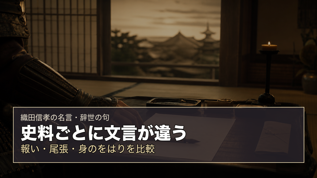 史料ごとに文言が違うを表す織田信孝のイメージ画像