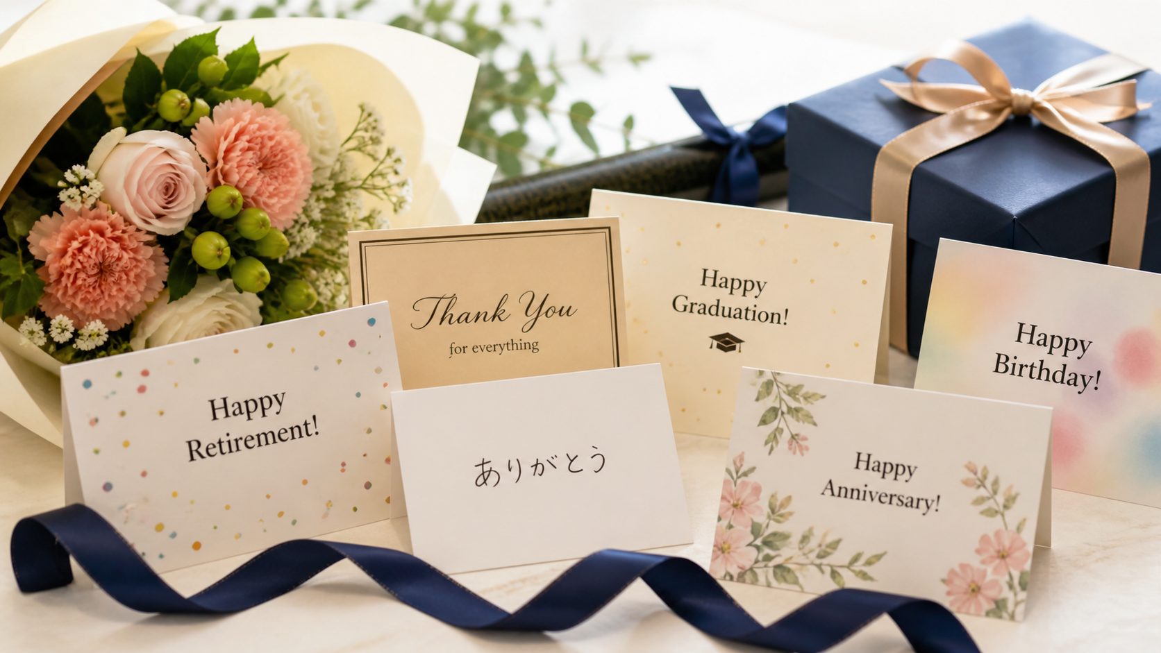 退職や卒業やお祝いで贈るありがとうカード