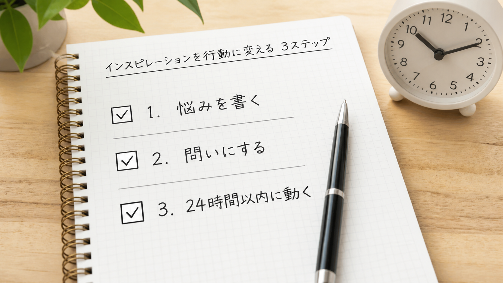 名言を悩みと問いと24時間以内の行動へ変えるイメージ画像