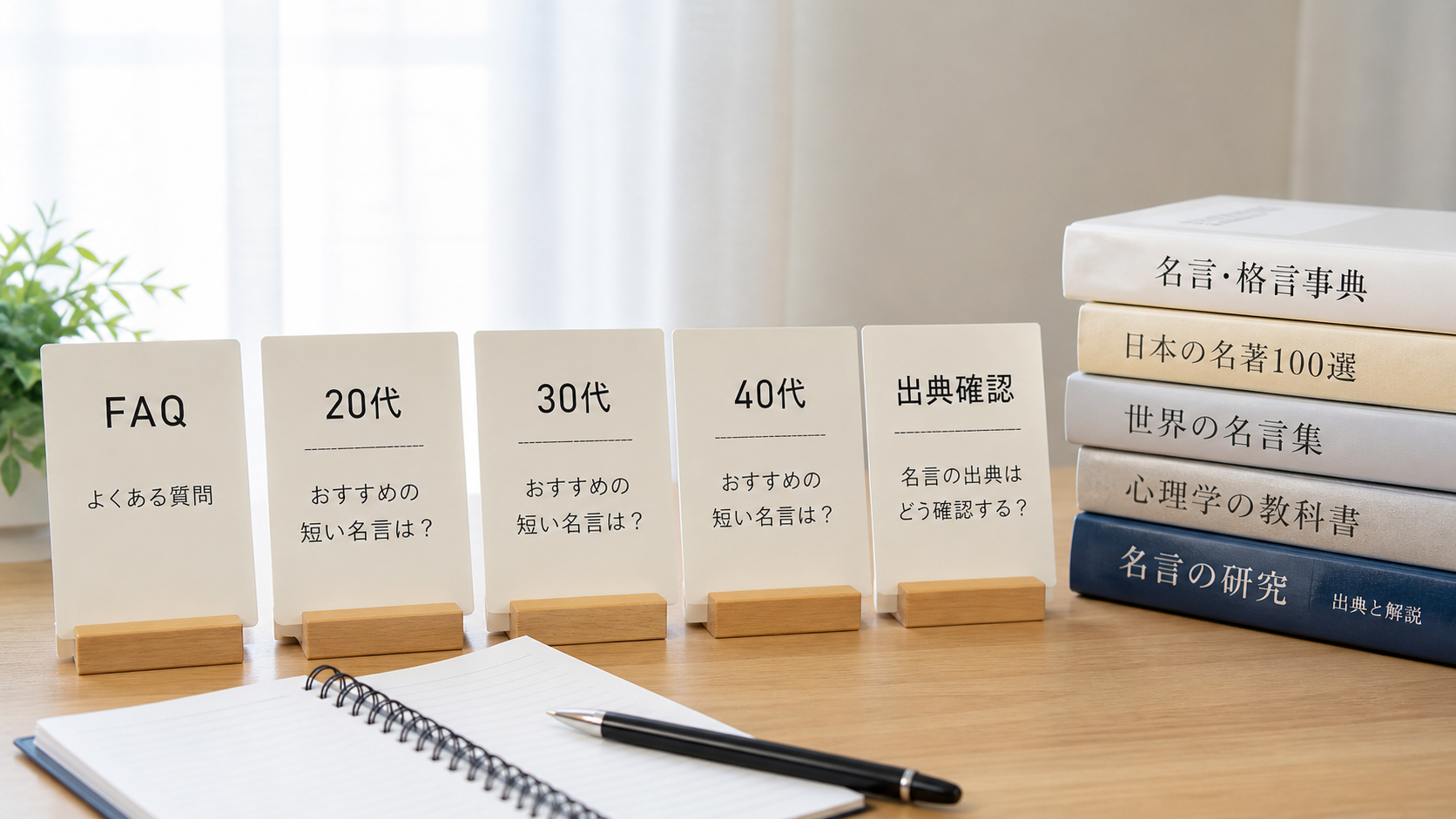 20代 30代 40代の短い名言と出典確認のイメージ画像
