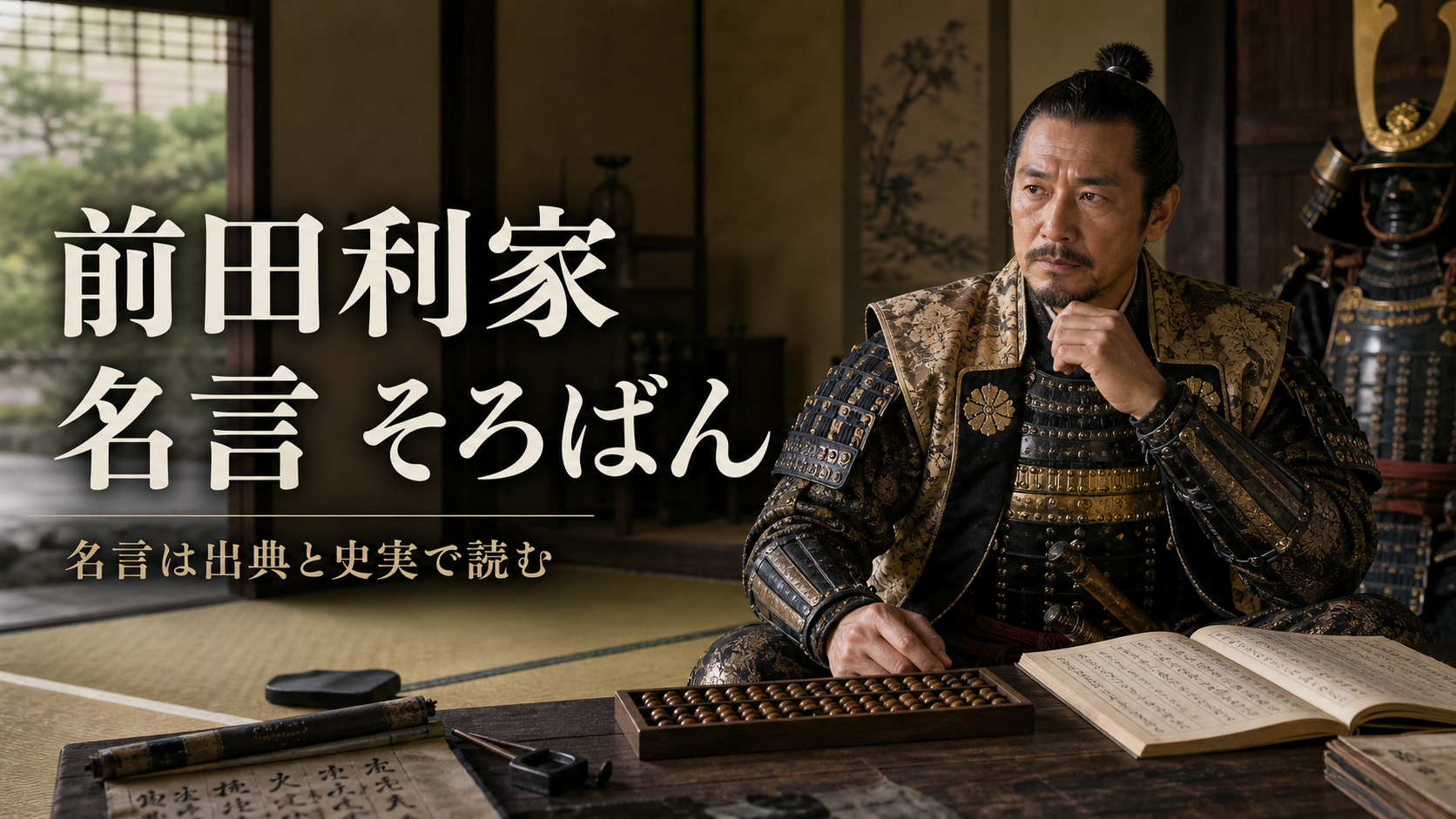 前田利家のそろばん名言と現実的な判断を表すイメージ画像