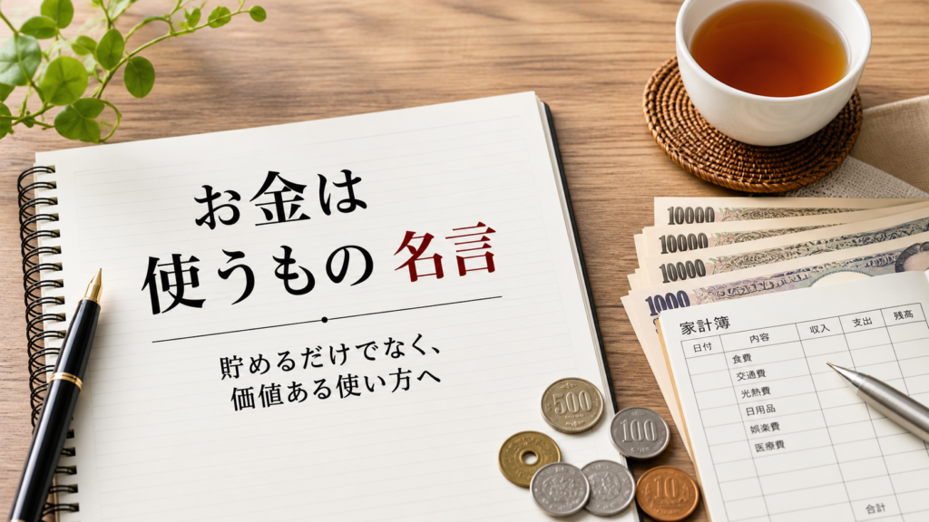 お金は使うものの名言と価値ある使い方を表すイメージ画像