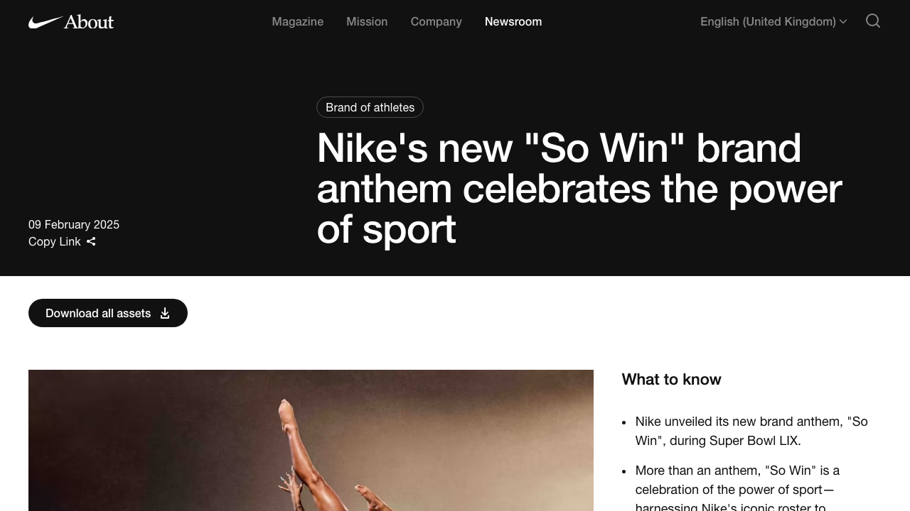 NIKE Inc公式サイトのSo Winキャンペーンページ
