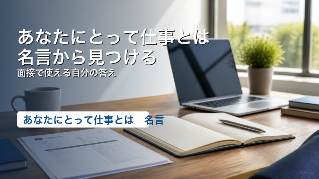 あなたにとって仕事とは 名言を面接回答に変えるイメージ画像
