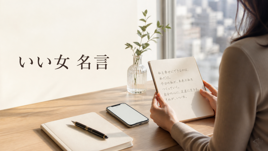 いい女 名言の結論を表すノートとペンのイメージ画像
