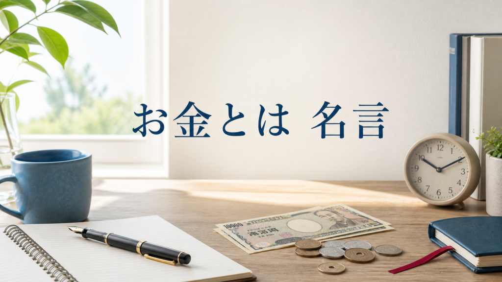 お金とは名言を考える机上のイメージ画像