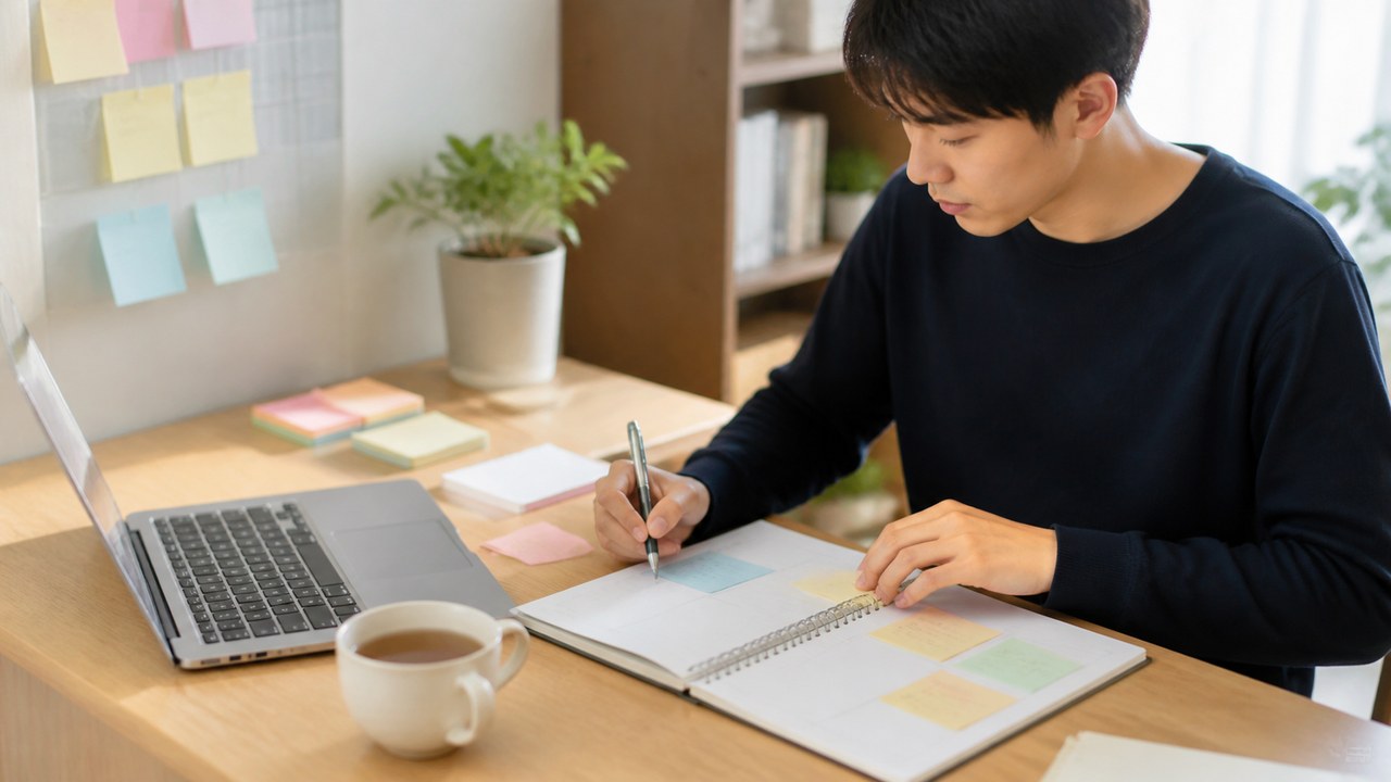仕事や勉強の課題を小さく分けて進めるイメージ