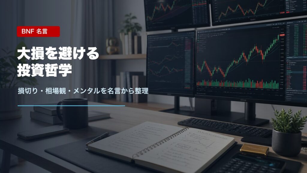 BNF 名言から大損を避ける投資哲学を整理するアイキャッチ画像