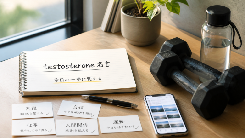 testosterone 名言を今日の一歩に変えるイメージ画像