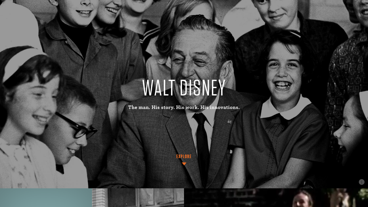The Walt Disney Family Museum公式サイトのWalt Disney紹介
