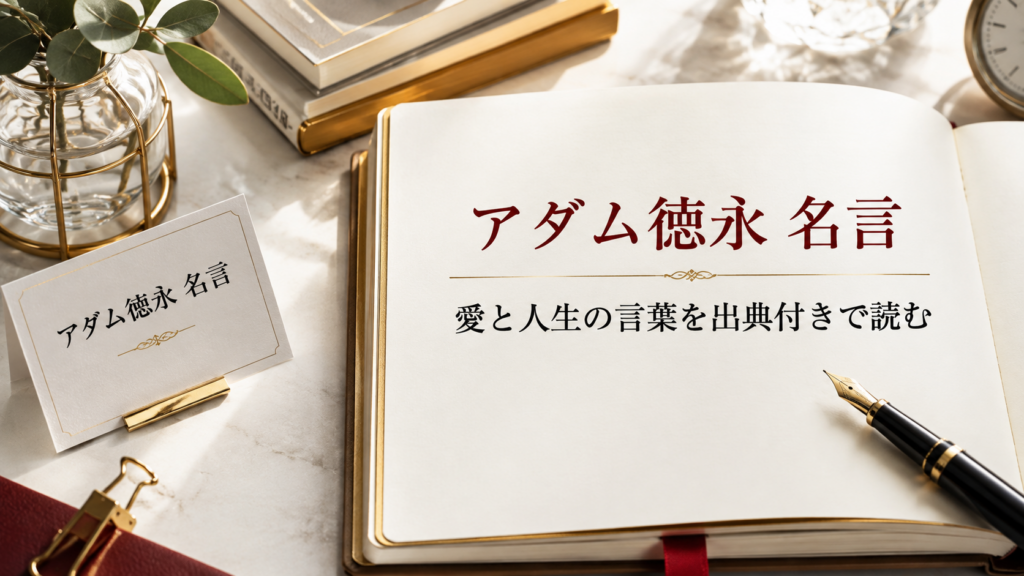 アダム徳永の名言を出典付きで読む記事のアイキャッチ画像