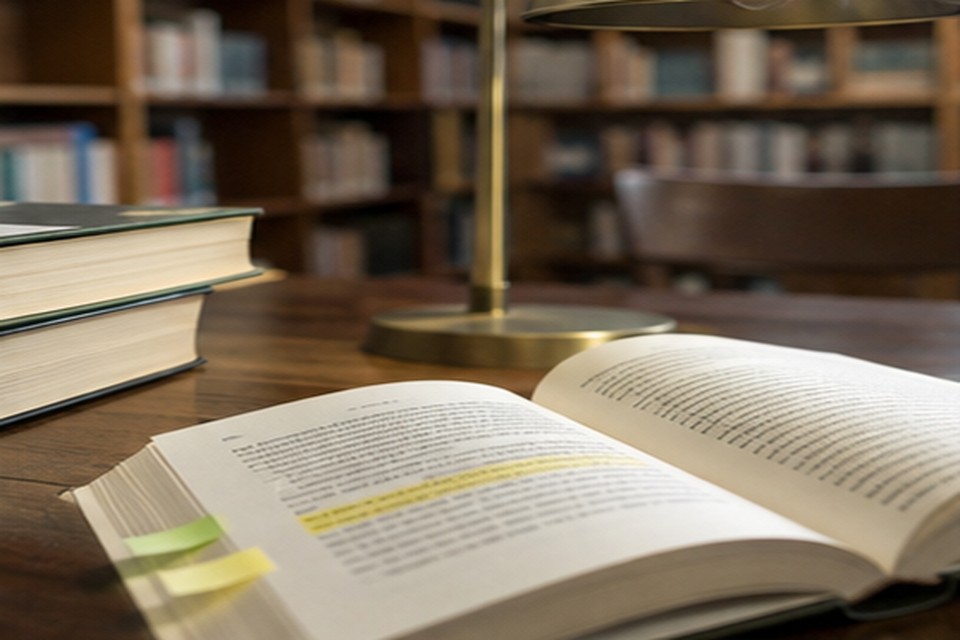 図書館で本を読み解くイメージ画像