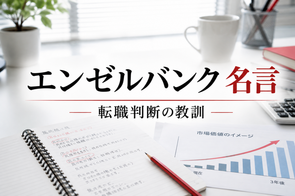 エンゼルバンク 名言と転職判断を表すイメージ画像