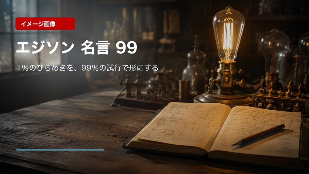 エジソン 名言 99の結論を表したイメージ画像