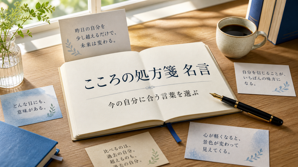 こころの処方箋の名言から今の自分に合う言葉を選ぶイメージ画像
