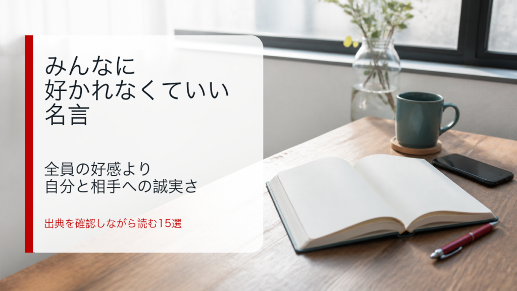 みんなに好かれなくていい 名言の結論を示すアイキャッチ画像