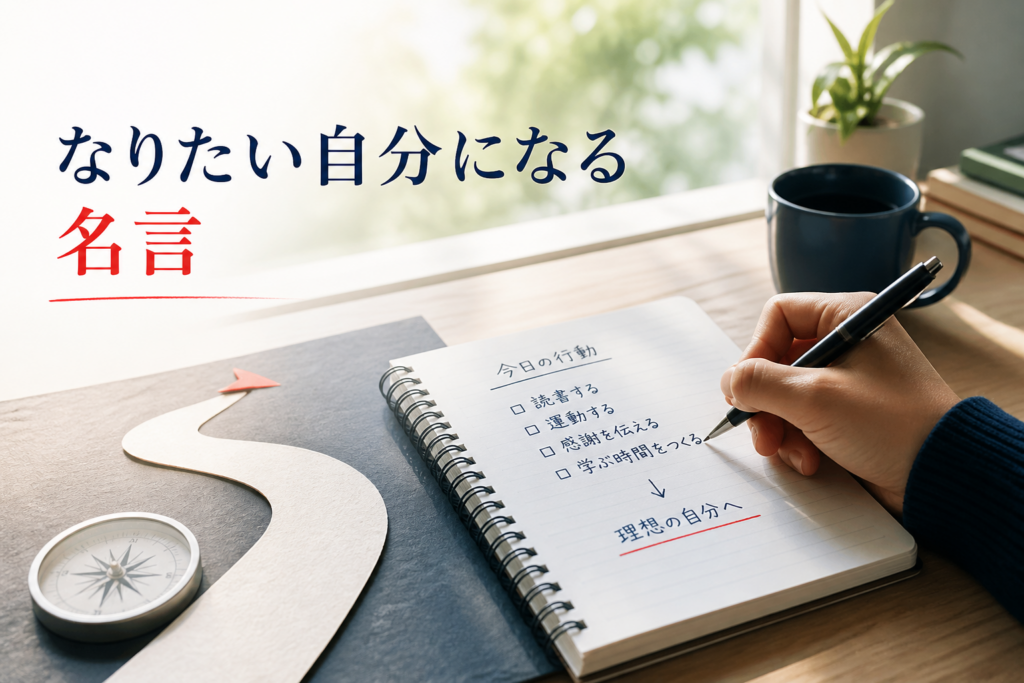 なりたい自分になる名言を今日の行動へ変えるイメージ画像