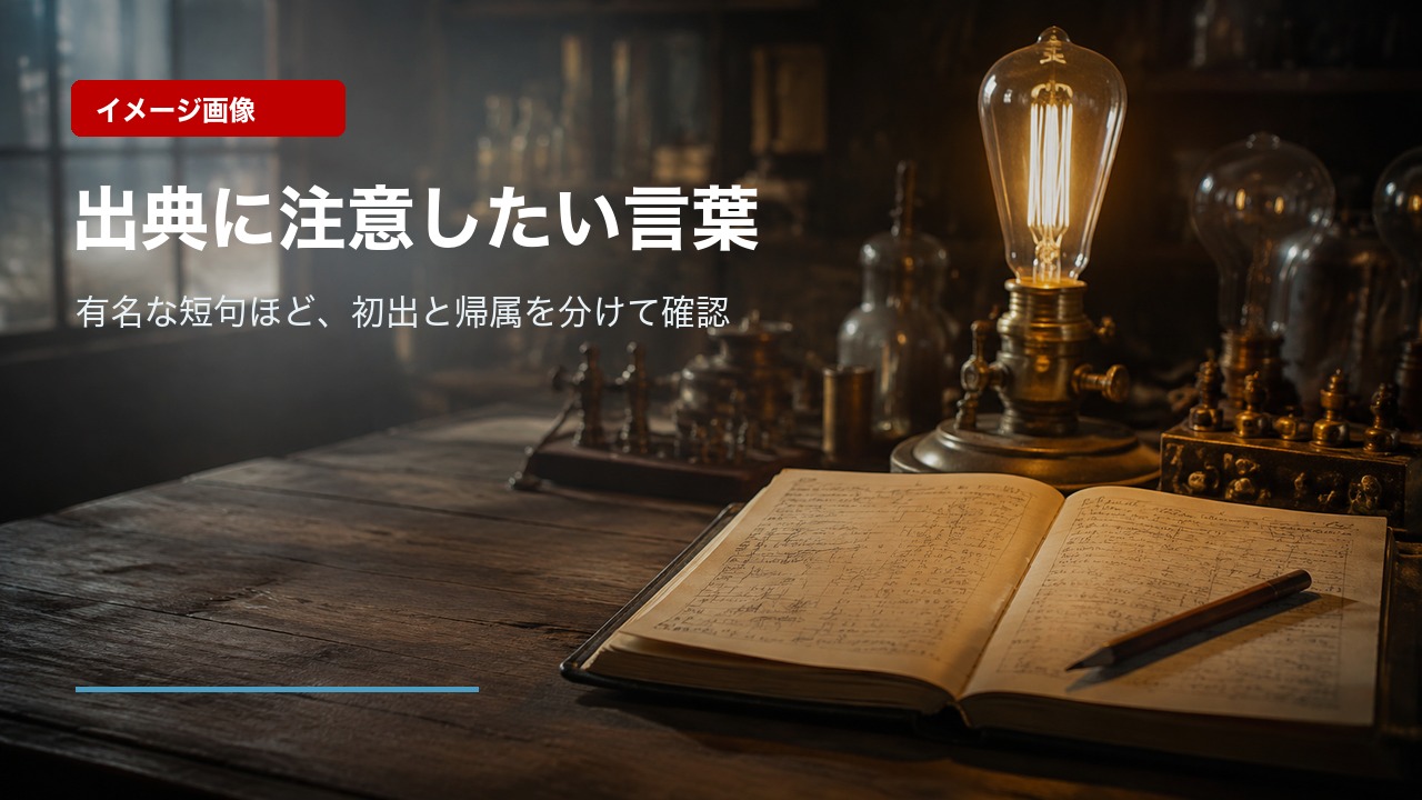 エジソンの名言で出典に注意したい言葉を表したイメージ画像