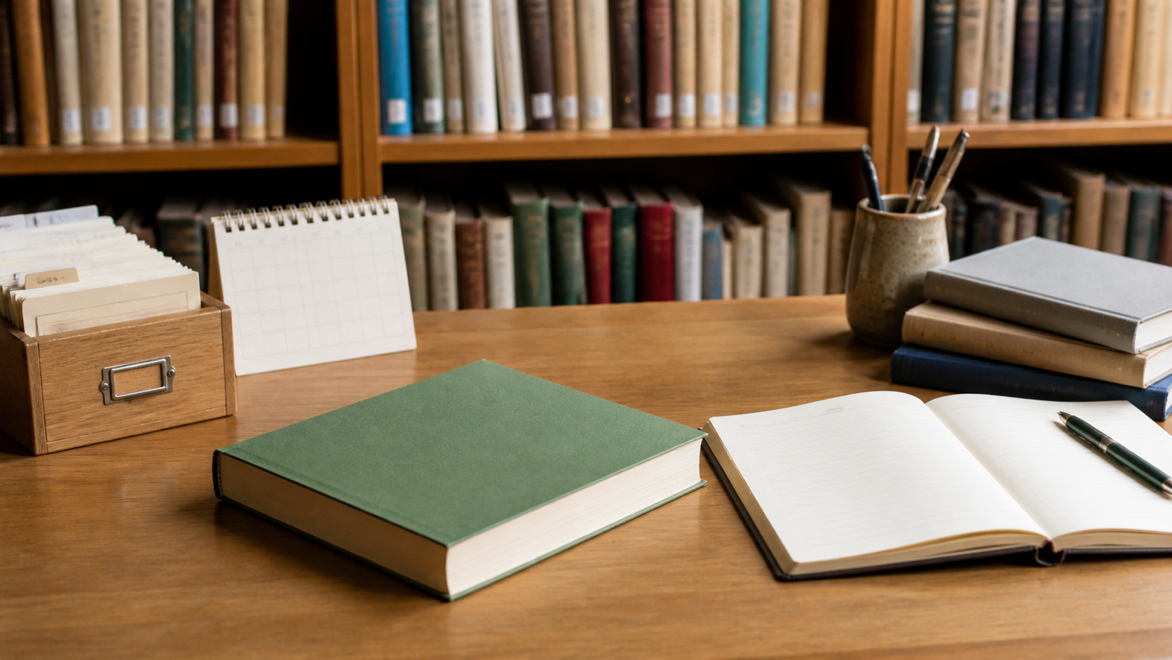 本のあらすじと基本情報を読書机で確認するイメージ画像