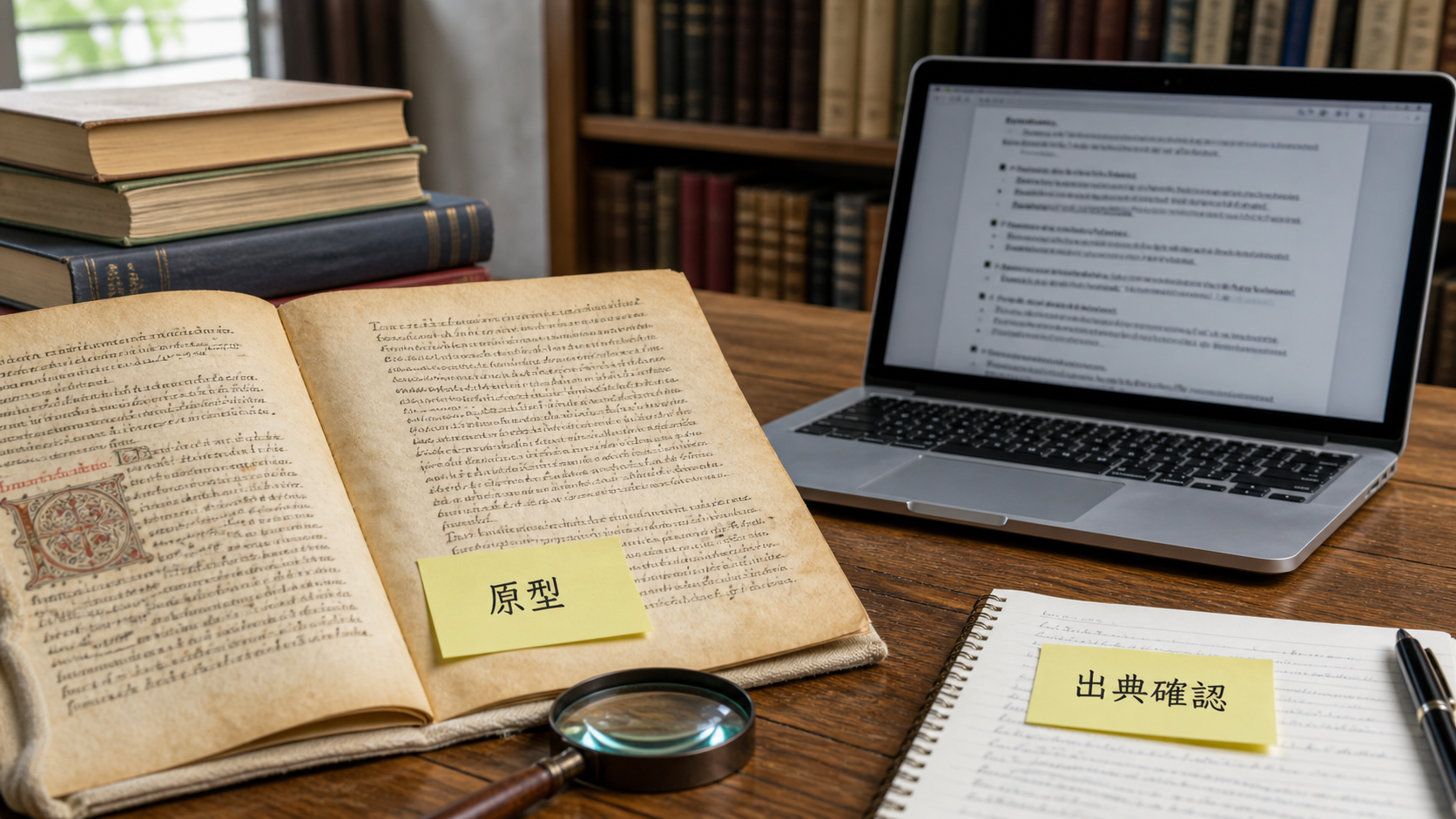 古い本と資料でやらずに後悔するよりやって後悔するの出典を調べるイメージ画像