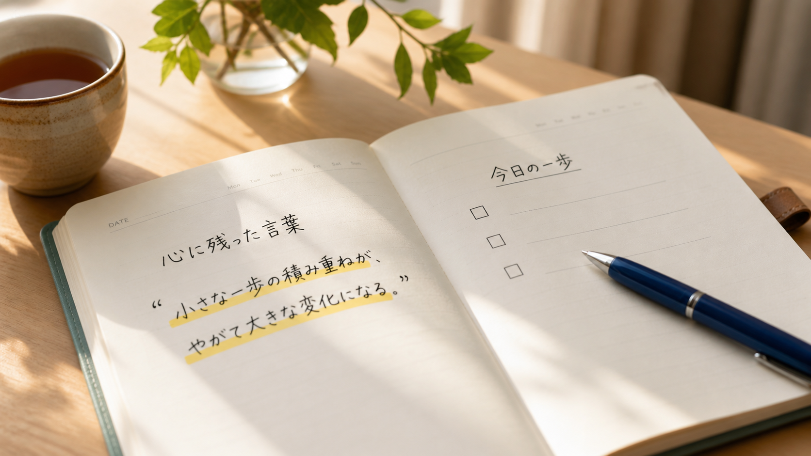心に残った言葉を今日の一歩へ変える手帳